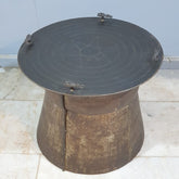 Authentic Vintage Iron Drum Coffee Table
